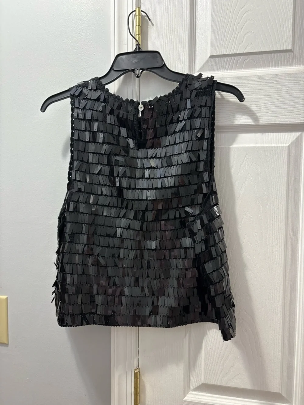 J. Crew Black Sequin Fringe Tank Top